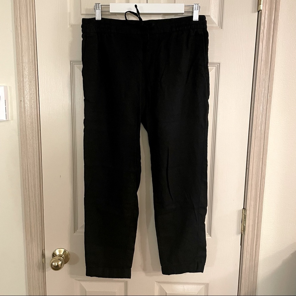 Old Navy Black Linen Ankle Pants